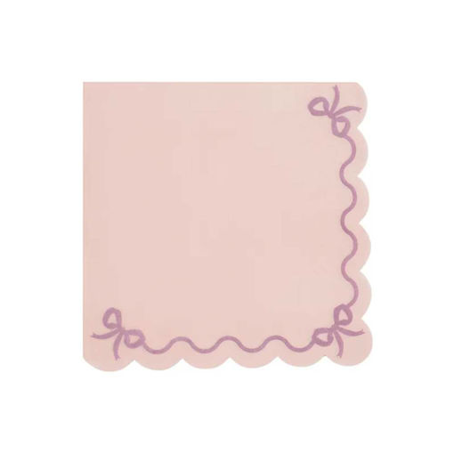 Picture of PAPER NAPKIN RUFFLED BABY PINK 33X33CM - 12 PACK